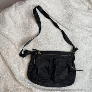 UNBRANDED Black Shoulder Side Bag Purse Small/Medium‎ Zipper Pockets Adjustable